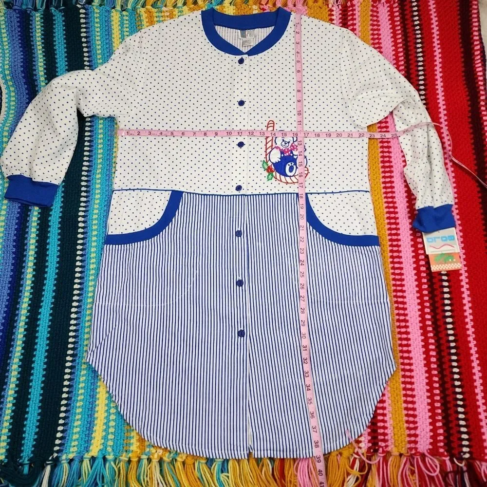 Bold Spirit Christmas Pajama Sleepshirt NWT Large Cotton Nightgown Polka Dot - Picture 7 of 14